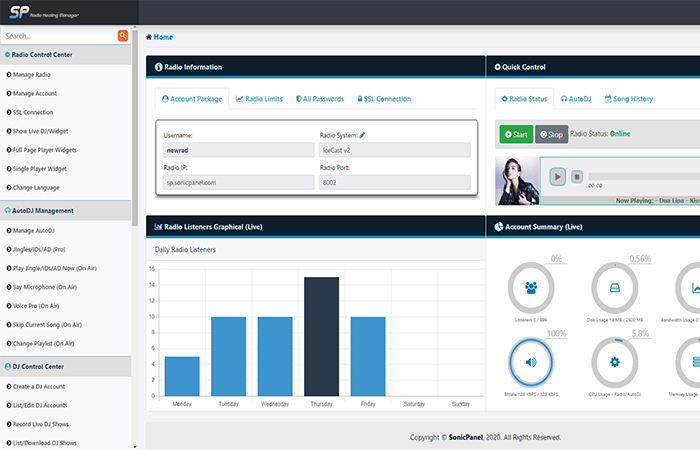 Sonic Panel Screenshot