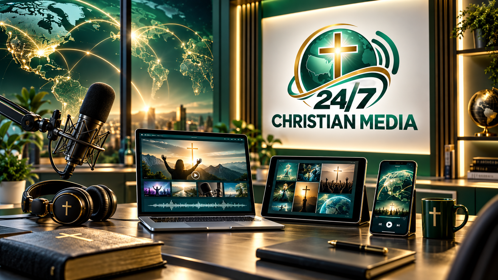 Christian radio streaming studio